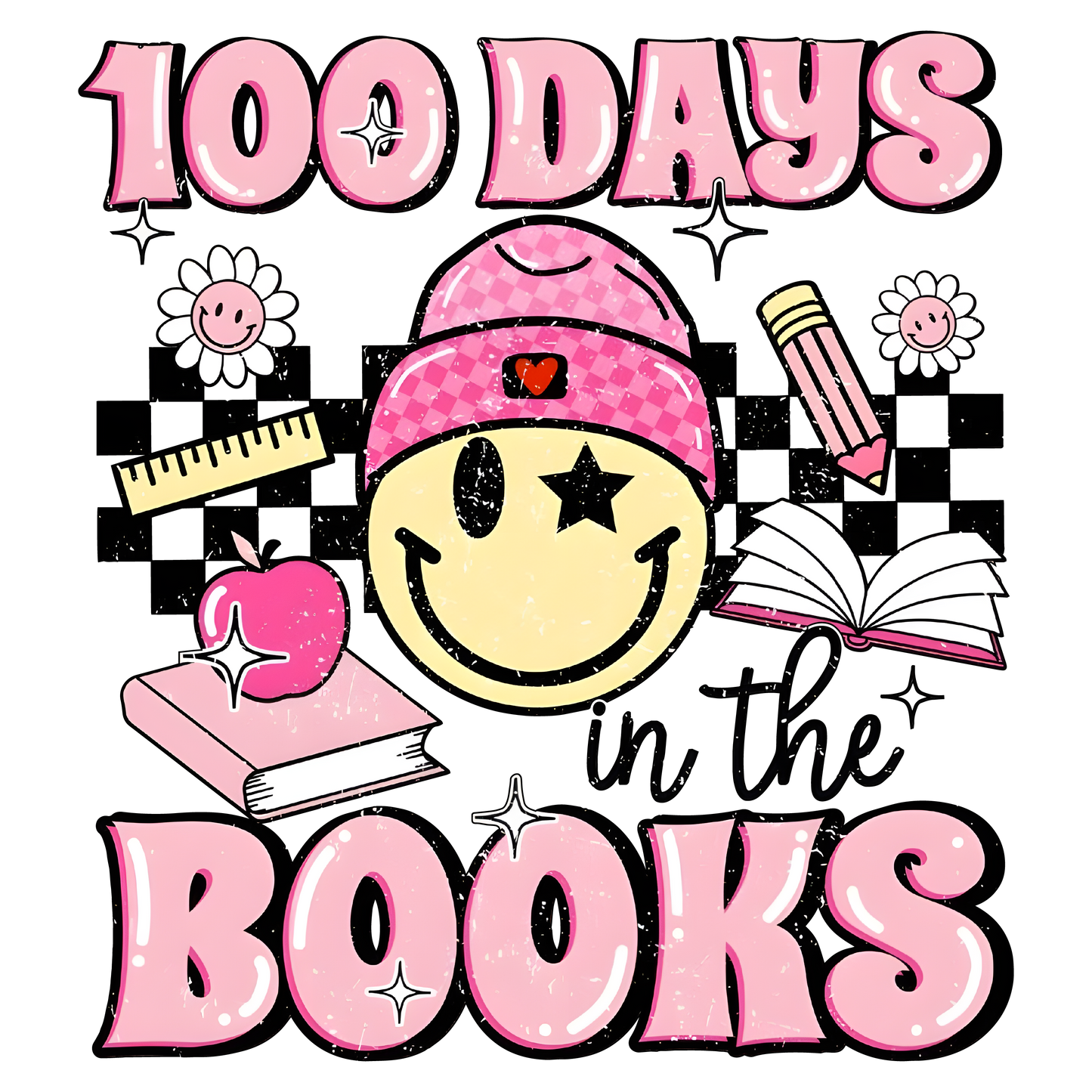 Pink 100 Days in the Books Transfers