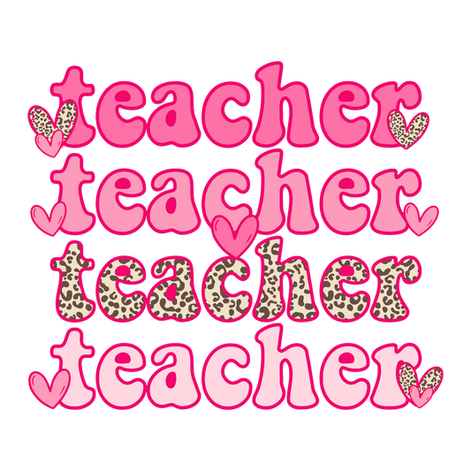 Pink Teacher Transfers