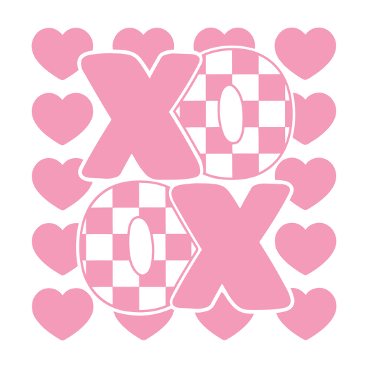 Pastel Pink XOXO with Hearts Transfers