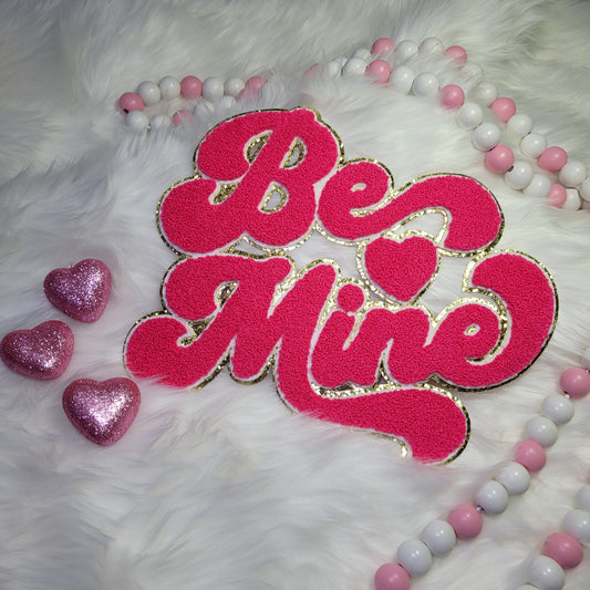 Hot Pink Be Mine Chenille Patch