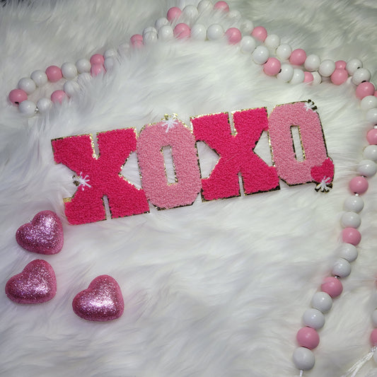 Hot Pink XOXO Chenille Patch