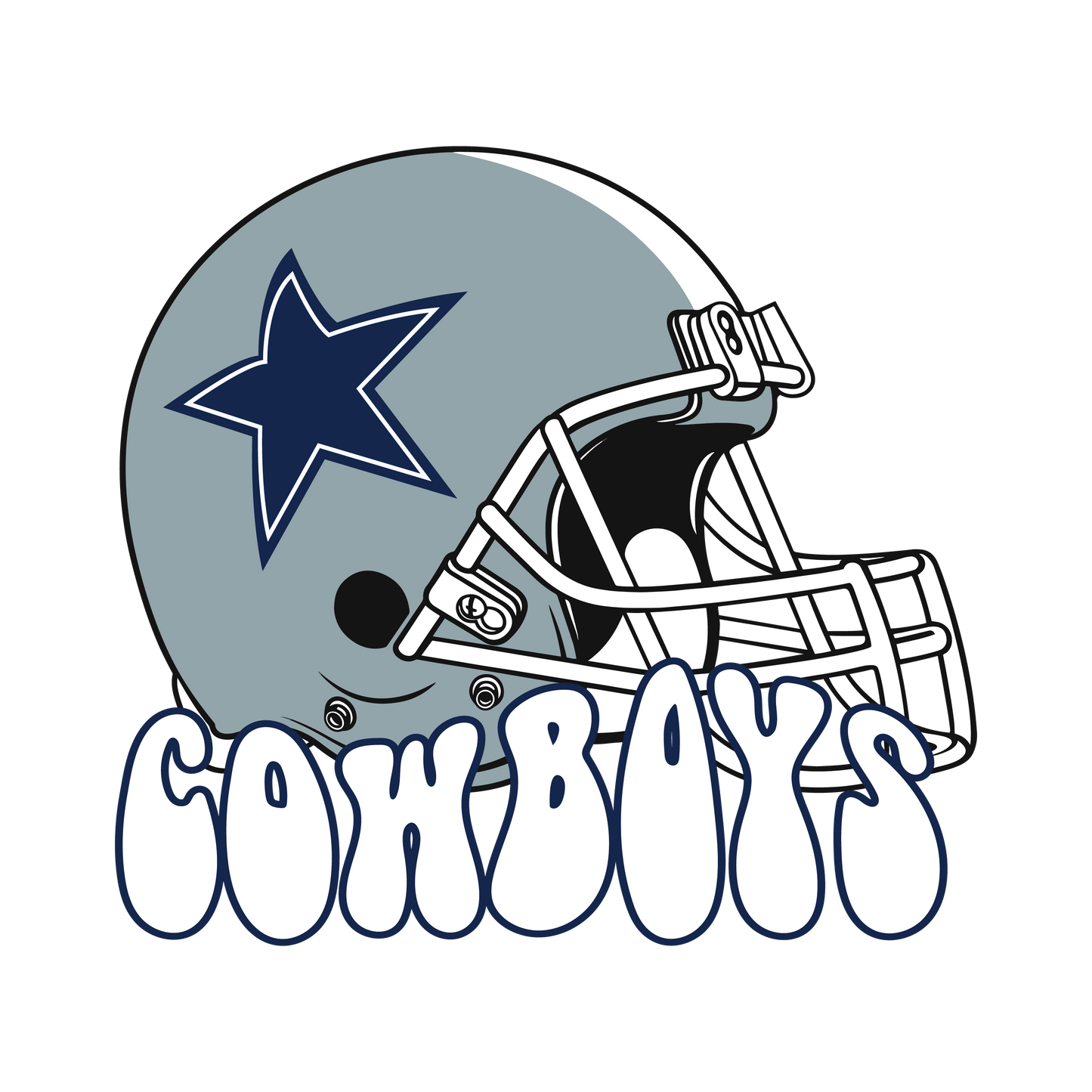 Cowboys Helmet Puff Transfers