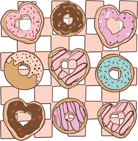 Donut Hearts Transfers