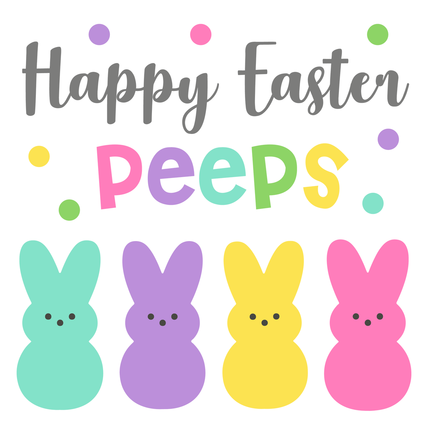 Happy Easter Peeps Transfers