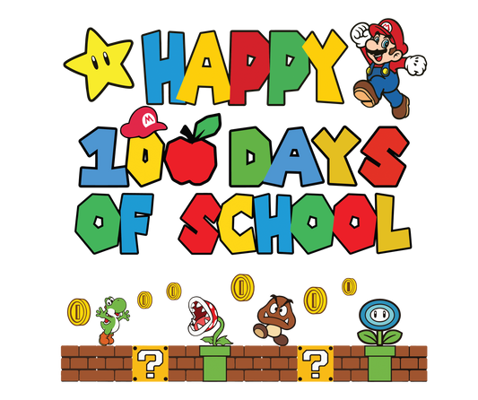 Mario Happy 100 Days of School Transfers